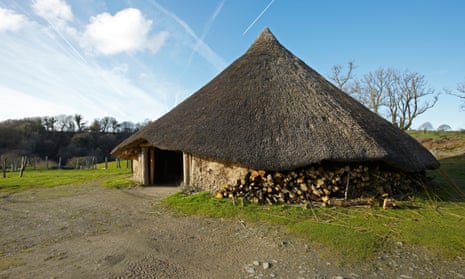A replica of an iron age roundhouse at Castell Henllys in Wales