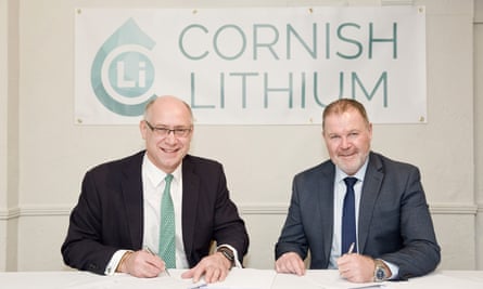 Cornish Lithium chief Jeremy Wrathall (left) with the president of Strongbow Exploration, Richard Williams.