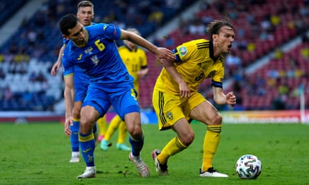 Ukraine’s Taras Stepanenko (left), in action here against Sweden, is key to their play from the base of the midfield.