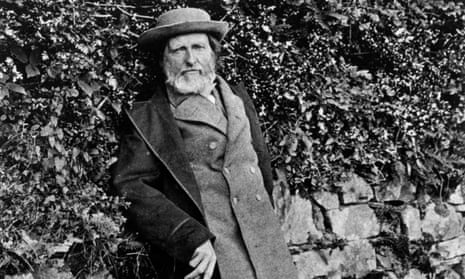 John Ruskin on one of his daily walks near Coniston in the Lake District, circa 1885.