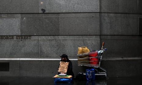 Homeless man in Sydney
