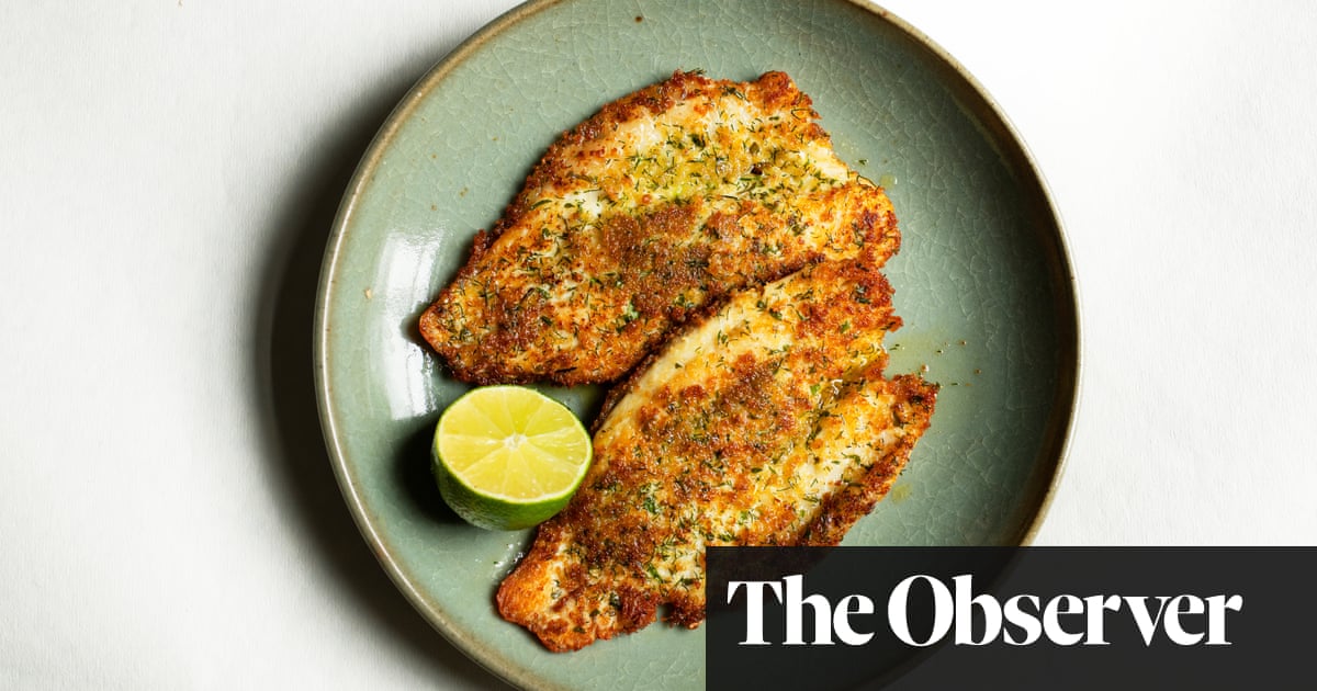 Nigel Slater’s recipe for crumbed fish with lime and herb crust