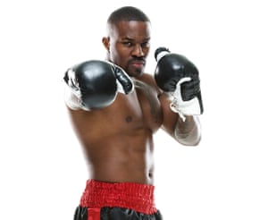 Male boxer punching