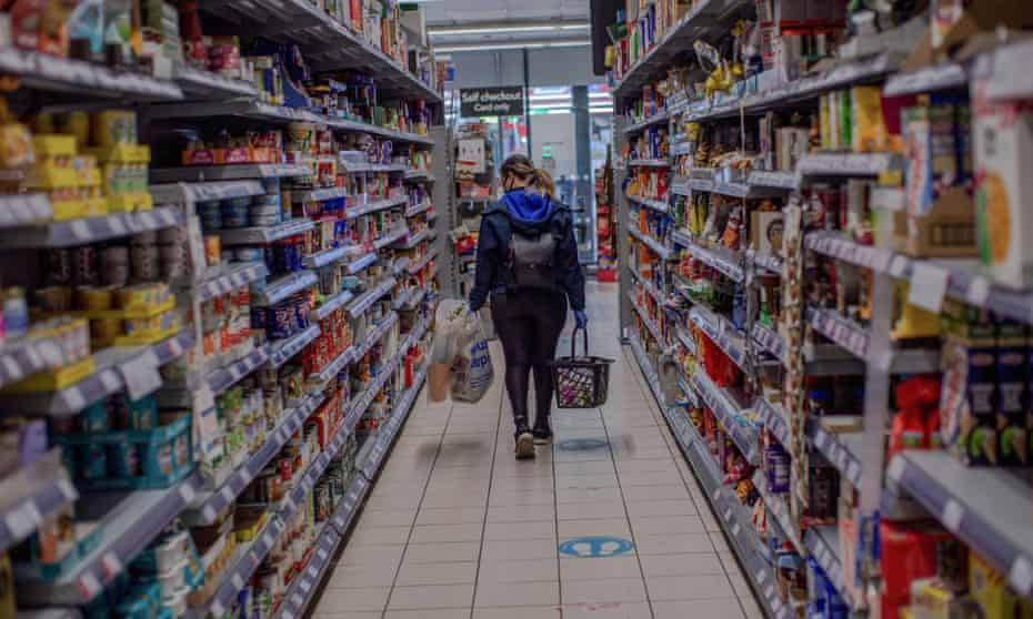 A supermarket in south London, May 2020.