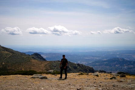 A police officer during the Vuelta’s 20th stage