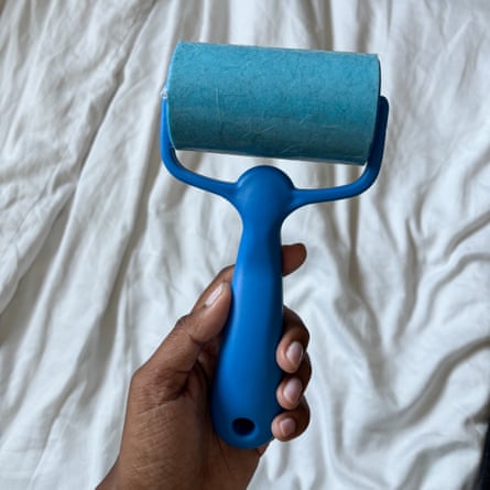 A PetLovers EzRoll Reusable Lint Roller after removing cat hair