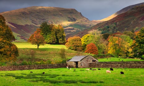 Autumn in Grasmere, in the Lake District national park.