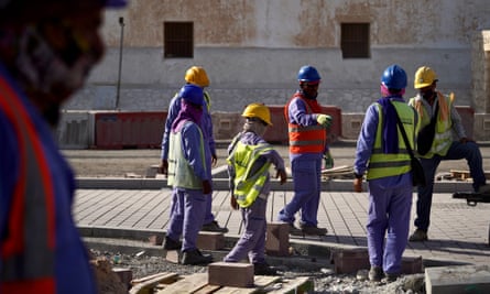 Construction workers near Souq Waqif in Doha, Qatar, last year