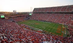 The permanent population of Clemson could fit into Memorial Stadium several times over