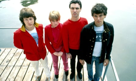 Talking Heads pictured in Amsterdam, June 1977. Chris Frantz, Tina Weymouth, David Byrne, Jerry Harrison.