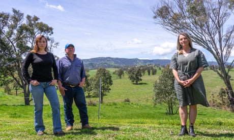 Nundle wind farm. From L-R: Alena Luvrushkina, Mark Eather