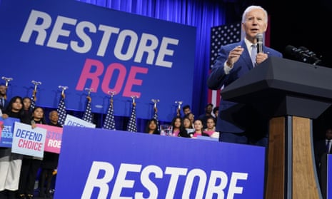 Joe Biden speaks about abortion access during a Democratic National Committee event at the Howard Theatre in October 2022.