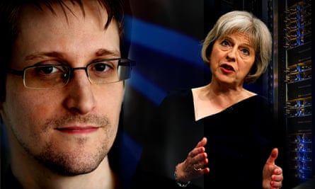 Theresa May and Edward Snowden