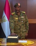 General Abdel Fattah Burhan Abdulrahman taking an oath