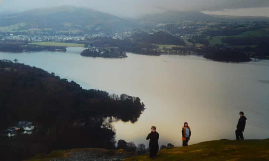 Ella in middle with brothers on Catbells January 2002