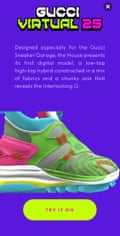 Gucci’s virtual sneakers