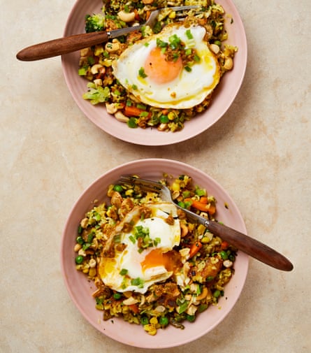 Fried rice with mango pickle and crispy fried egg from Yotam Ottolenghi