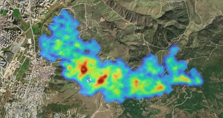 A major plume of methane detected by the Tanager satellite at the Menemen landfill site, on 23 December 2025.