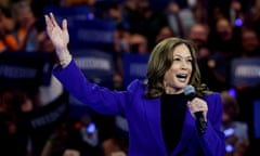 FILE PHOTO: Harris and Walz campaign in Wisconsin<br>FILE PHOTO: U.S. Vice President and Democratic presidential nominee Kamala Harris speaks as she is filmed for a live broadcast into Chicago's Democratic National Convention (DNC), after delegates of each state delegation ended the roll call to once again nominate her as presidential nominee, during her rally in Milwaukee, Wisconsin, U.S. August 20, 2024. REUTERS/Marco Bello/File Photo