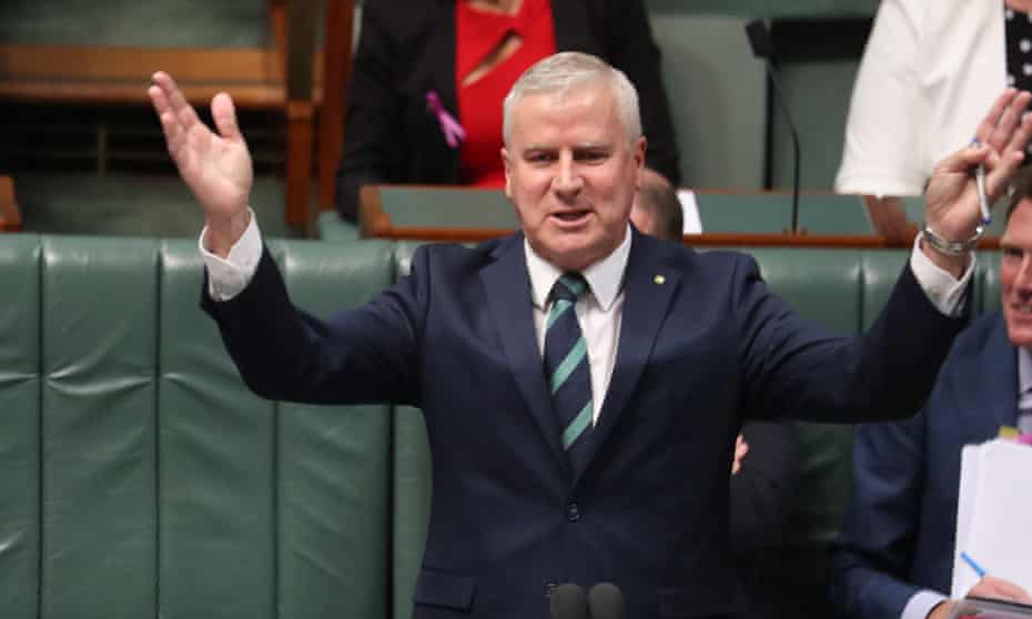 Michael McCormack during question time on Thursday. The Nationals leader and deputy prime minister is under pressure from his own ranks after a challenge from Barnaby Joyce.