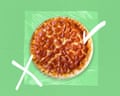 Composite of a pizza and a yes and no tick
