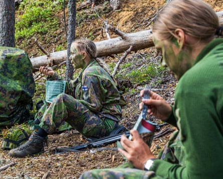 Finnish women during border-guard training as part of voluntary military service, 6 August 2025.