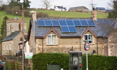 Solar panels in Clyro Powys, Wales