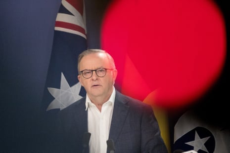 Australian prime minister Anthony Albanese during a press conference in Sydney