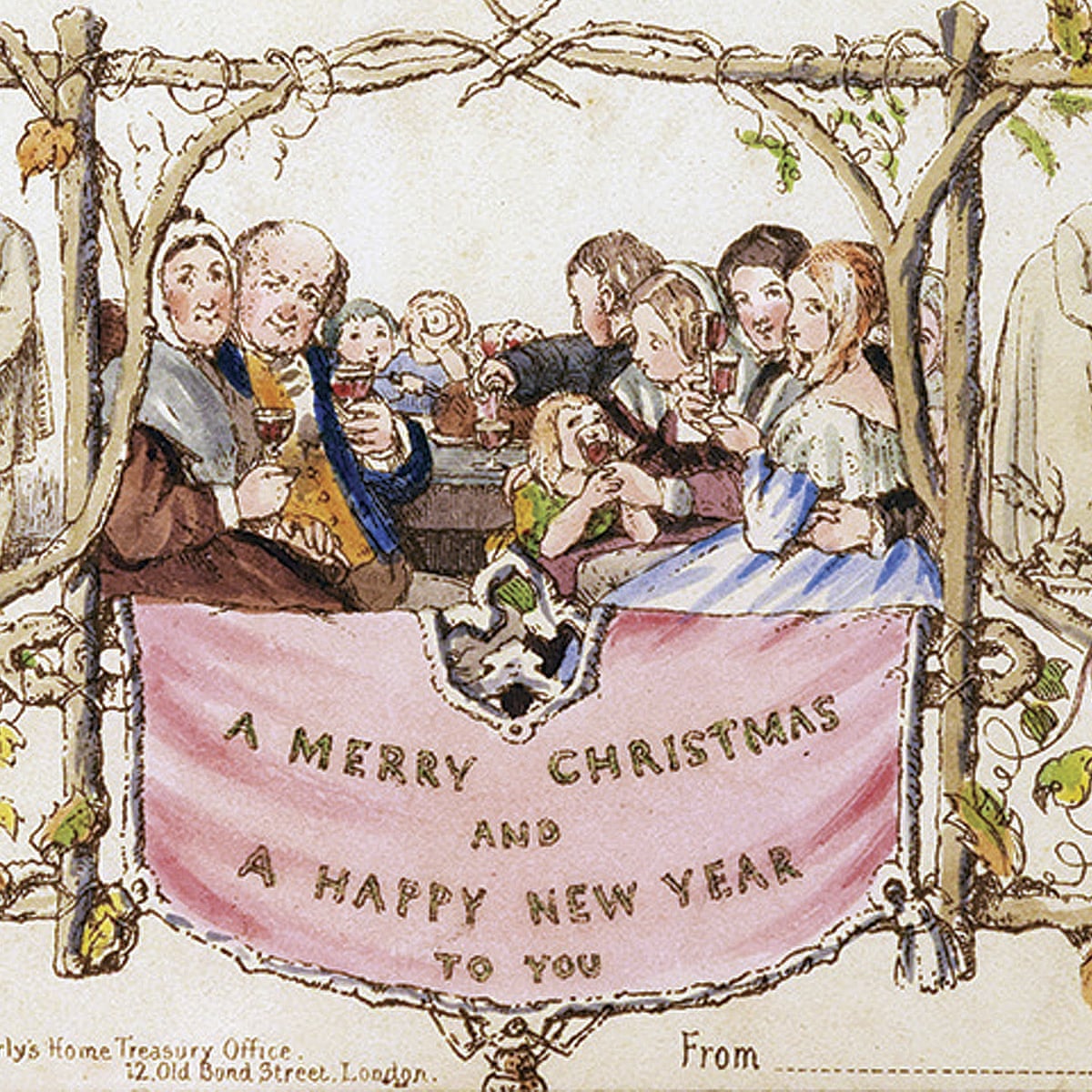 First Commercially Printed Christmas Card Up For Sale Christmas The Guardian Who Commissioned The First Christmas Card In 1843?