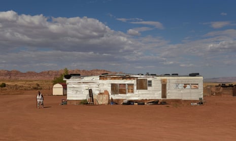 A family compound in a remote area of the Bodaway Chapter on the Navajo Nation outside of Gap, Arizona. Many tribal members do not have conventional postal addresses.