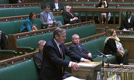 Sir Keir Starmer speaks during prime minister’s questions in the House of Commons.
