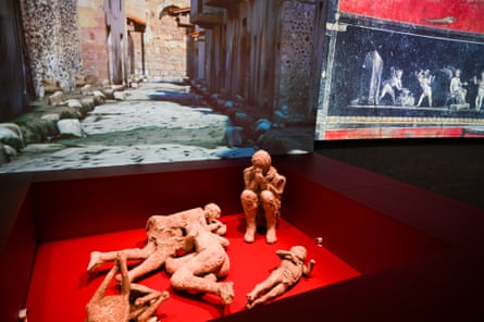 Casts of the bodies found in Pompeii