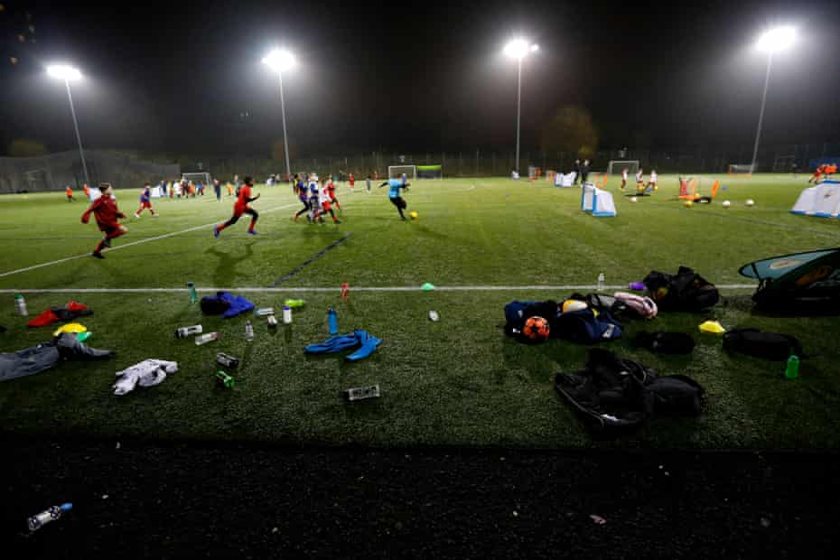 Drumchapel United training in November. The club has more than 600 players across 31 teams.