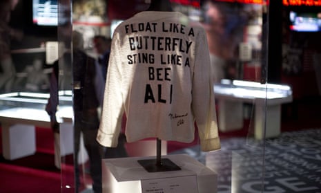 A Muhammad Ali robe on display at an exhibition at the O2 arena in London.