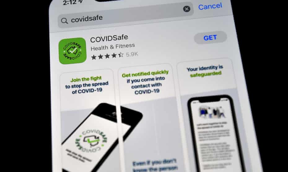 covidsafe app on a phone