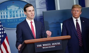 Jared Kushner at a White House briefing on the response to the Covid-19 crisis on 2 April.