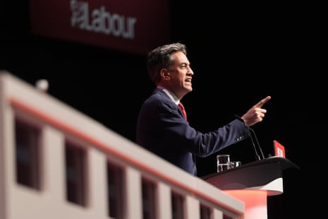 Ed Miliband addressing the conference.