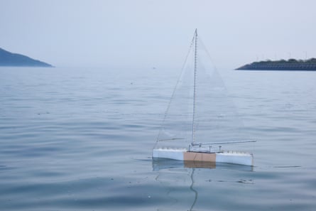Protei, an autonomous sailing ship that cleans up oil spills, 2014.