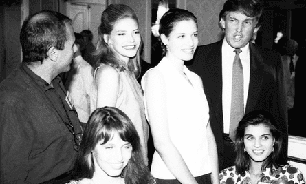 Donald Trump with contestants in the 1991 Look of the Year competition, the year he was a judge