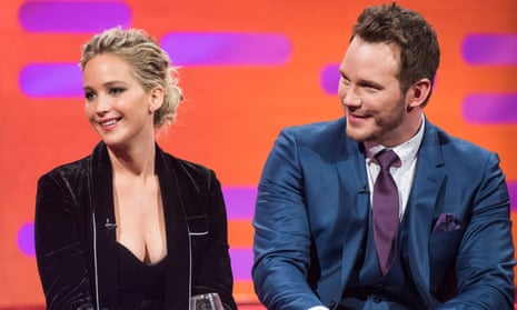 Jennifer Lawrence and Chris Pratt appear on the Graham Norton Show.