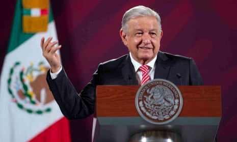 Andrés Manuel López Obrador speaking during a press conference in Mexico City.