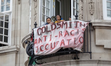 Students stage an anti-racism protest at Goldsmiths