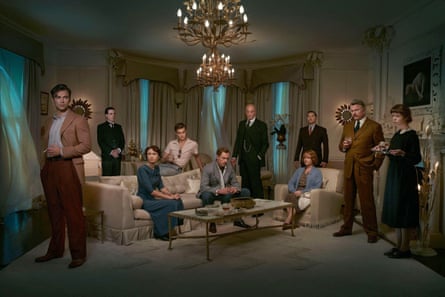 Neill and Richardson with fellow cast members in And Then There Were None.
