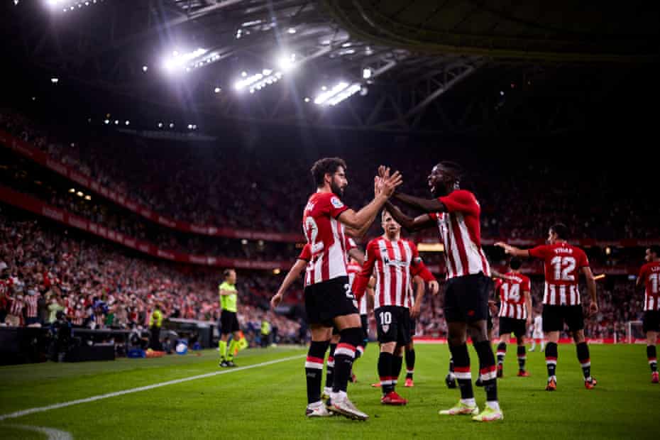 Iñaki Williams: ‘My parents crossed the desert barefoot to get to Spain’ | Athletic Bilbao 1 Iñaki Williams (right) and Raúl García celebrate Athletic’s goal against Alavés in La Liga this month.