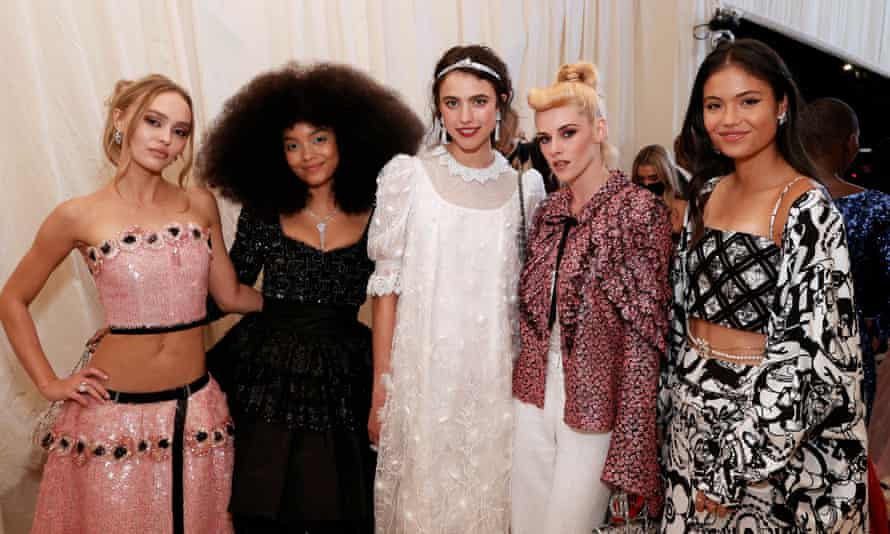 Lily-Rose Depp, Whitney Peak, Margaret Qualley, Kristen Stewart and Emma Raducanu at the Met Gala