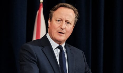 The British foreign secretary David Cameron speaks in Washington DC on 9 April 2024