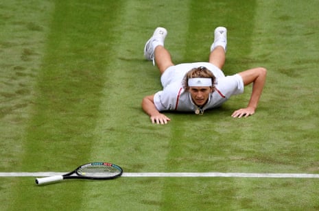 Down and out, Germany’s Alexander Zverev.