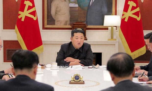 North Korean leader Kim Jong-un presides over a politburo meeting of the ruling Workers' party