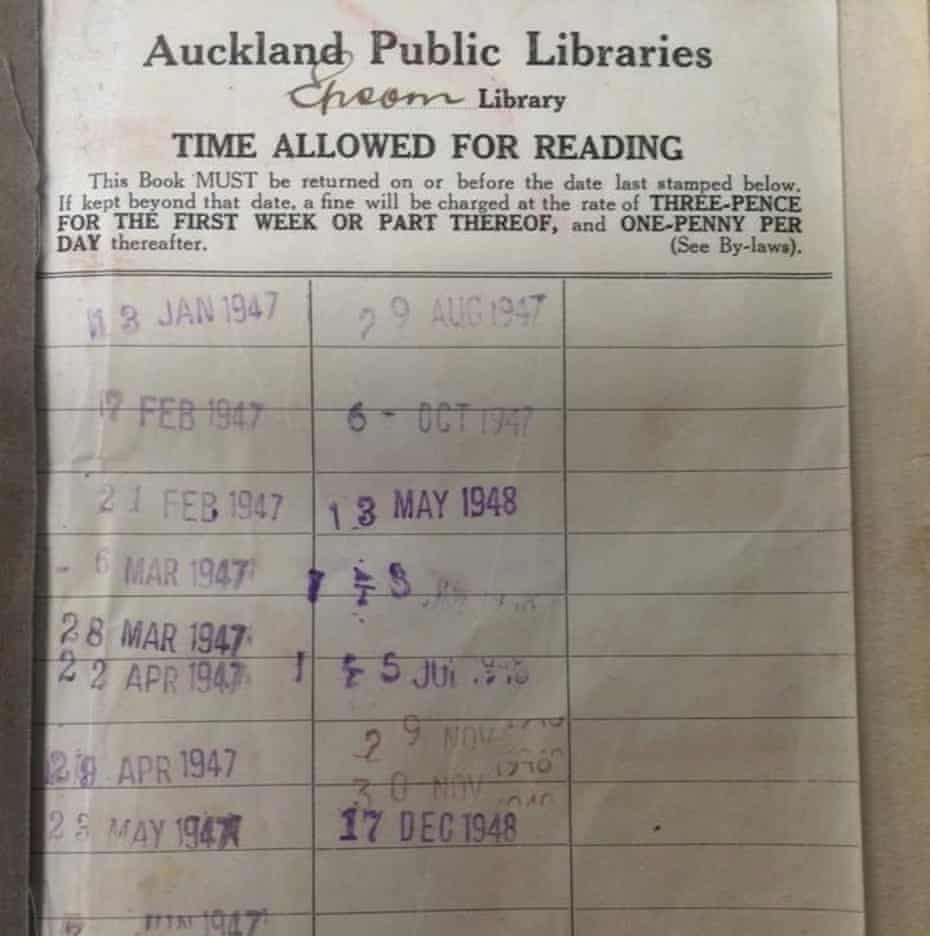 Myths and Legends of Maoriland, by A W Reed, has been returned to a New Zealand library 67 years after it was checked out.