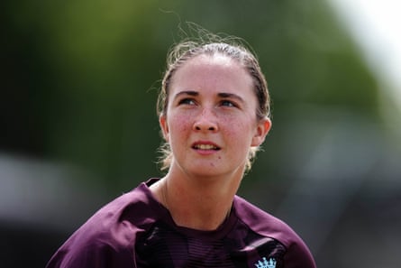 England's Alice Capsey during a nets session at Trent Bridge.
